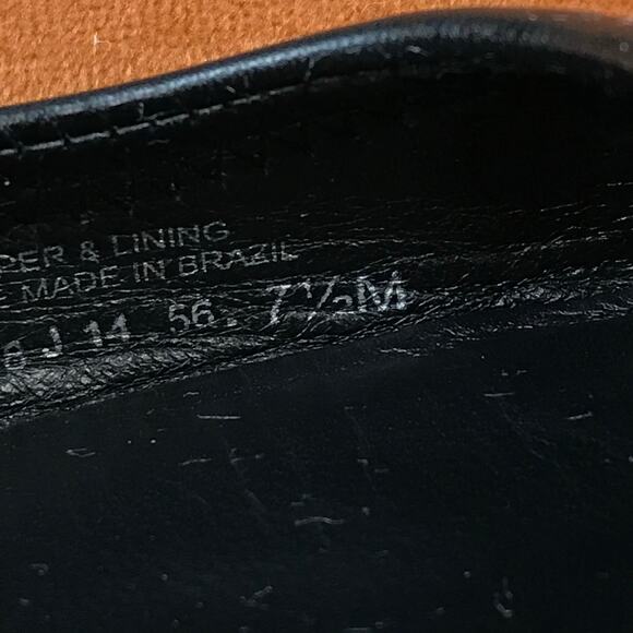 Tory Burch Reva Black Leather Ballet Flats Silver size 7.5 - Picture 6 of 8